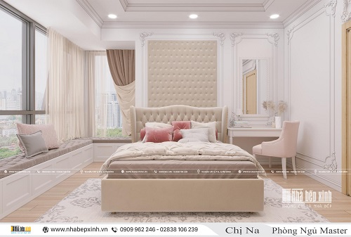 Thiết kế phòng ngủ Master tân cổ điển sang trọng tại Emerald Celadon City 104m2